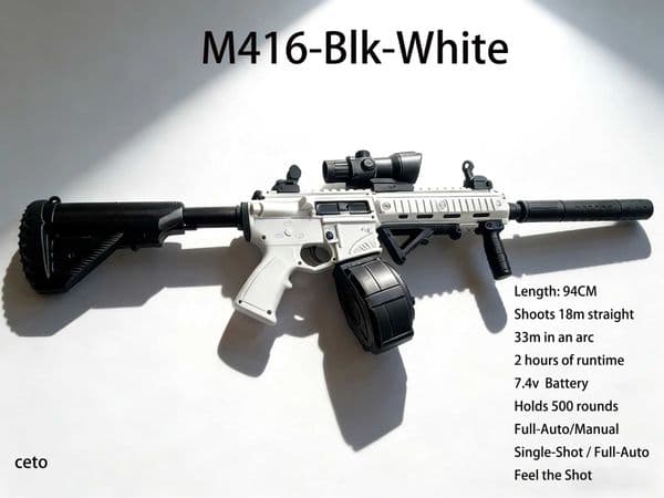 M416 Gel Ball Blaster Gun30m Long Range74V Battery Safe Gel Beads Cool Design for Outdoor Team Battle Games - Perfect GiftL260515WB0F