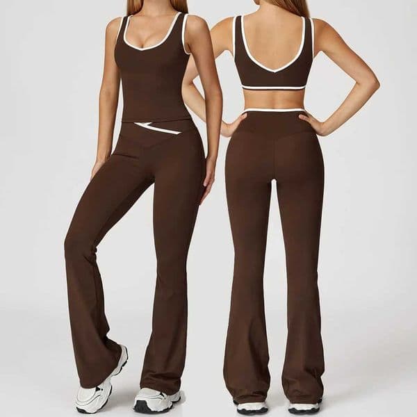 Yoga Set 2 Pieces Sports Outfits Fitness Sportswear Womens Tracksuit High Waist Leggings Sport Bra Athletic Wear Women Clothes C260514