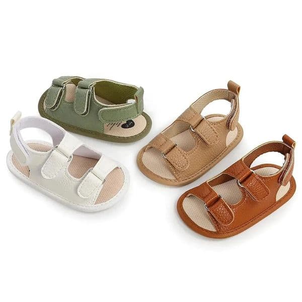 Meckior Summer Baby Sandals Baby Shoes PU Leather Rubber Bottom Sole Anti-Slip Infant First Walker Baby Boy Girl Sandals 0-18M260514
