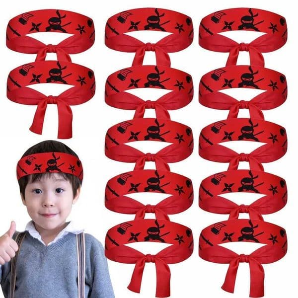 Childrens Ninja Karate Warrior Headband Birthday Party Themed Headband Exercise Antiperspirant Band L260515
