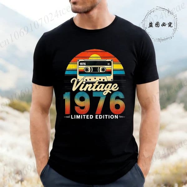 Vintage Born in 1976 Retro 50th Birthday T-Shirt Women Men Funny Y2k Clothes Street Fashion Graphic T Shirts 50 Years Old Gifts 260514