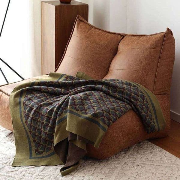 Luxury Knitted Blanket Green Gray Bedspread Modern Geometric Decorative For Sofa Throw Warm Living Room Bedding Home Decorations 26Y0515