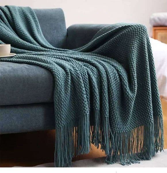 Pineapple Grid Knitted Solid Color Fringe Decoration Blanket Cover Soft Bean Blankets For Office Nap Couch and Bed Xmas 26Y0515