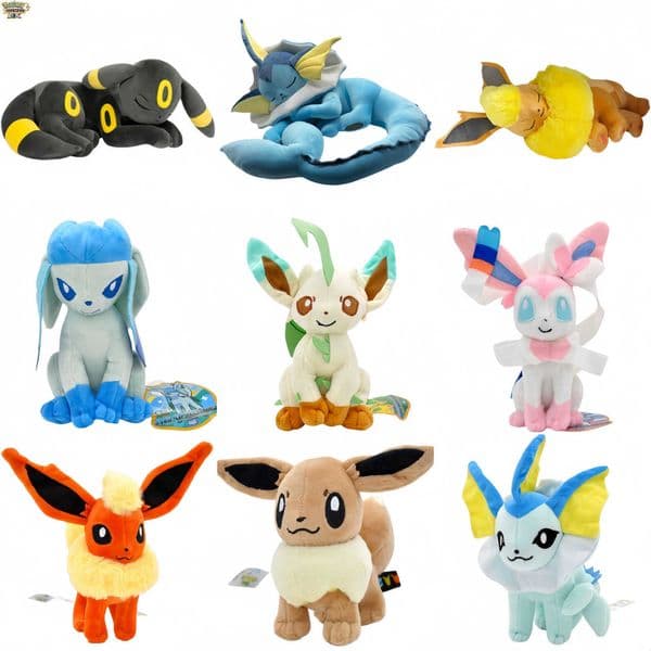 Sleep Series Flareon Vaporeon Pokemon Eevee Collection Plush Stuffed Doll Anime Espeon Umbreon Glaceon Leafeon Sylveon Toys Gift L26051511ZQ