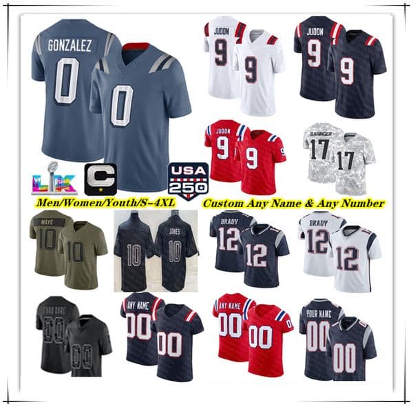 American Football Jersey PatriotsES Drake Maye Rhamondre Stevenson TreVeyon Henderson Christian Gonzalez Hunter Henry Kayshon Boutte Robert Spillane Lomu Diggs