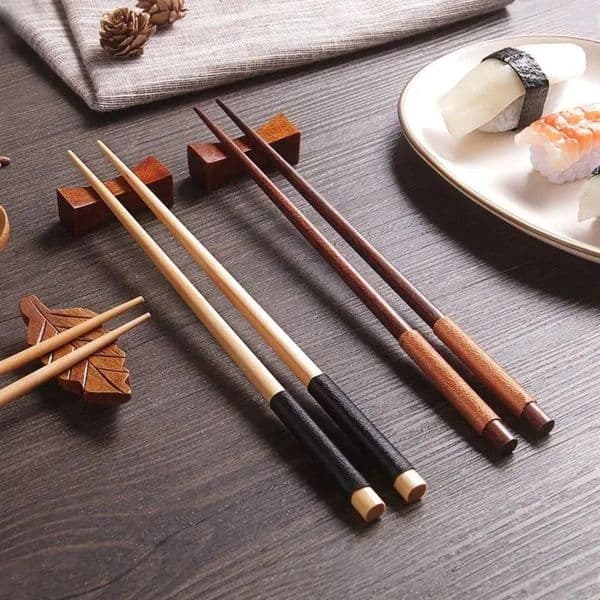 Luxury Designer Decor Chopsticks China Set Chicken Wing Wood room Japanese Kitchen Solid Premium Lacquerless Waxless Cooking Decoration For 5