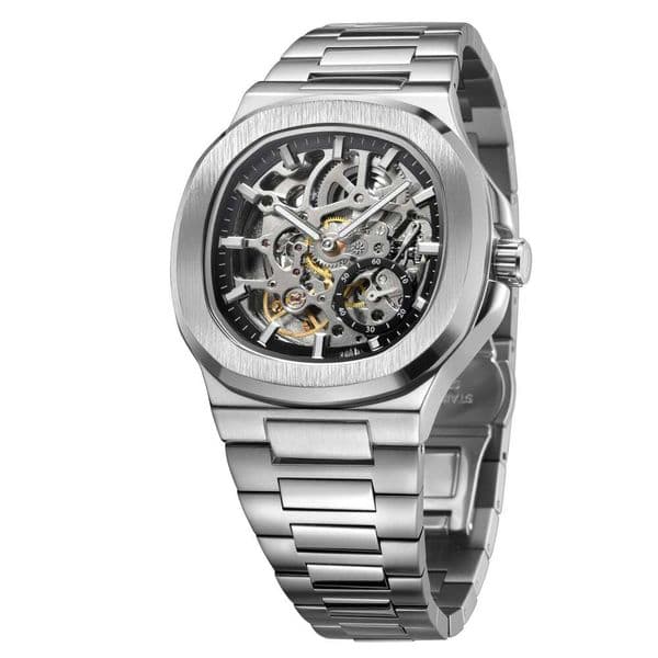 New European and American Style Men's Fashion Casual Hollow Flywheel Automatic Mechanical Watch