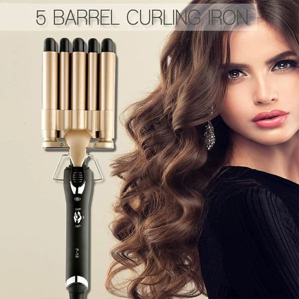 Quick Heating Ceramic 2 Temperature Controlled Curling iron Portable PTC heating 5 buckets of wave curling iron 260515
