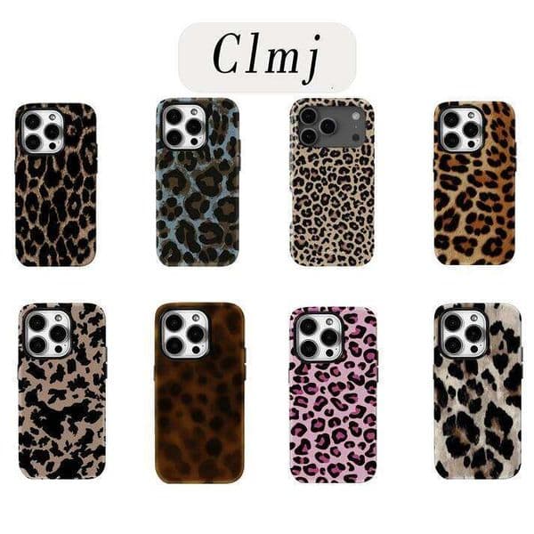 Luxury Clmj Stylish leopard print Phone Case for iPhone 17 16e 16 15 14 13 12 11 XS XR XSMAX Air Pro Max Plus Double-layer Cover 26Y0515