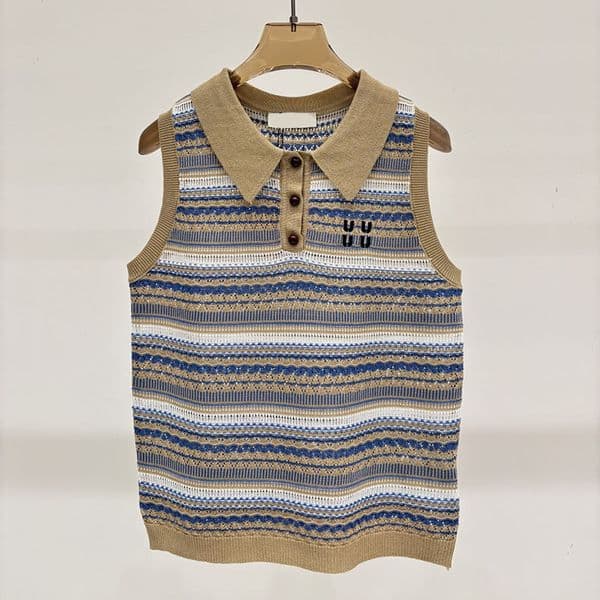Women Classic Letter Vests Slim Fit Polo Cropped Sleeveless Tops Summer Retro Street Pullover