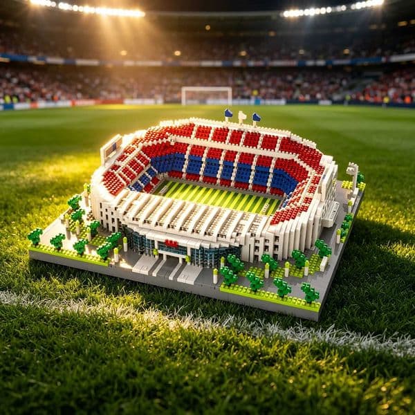 Barcelona Soccer Stadium with Soccer Ball Micro Blocks Set Experience the Joy of Football a Classic Deco Gift for He or OffJ260515
