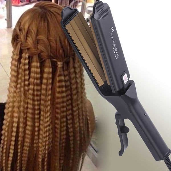 Fluffy Hair Crimping Iron Big Teeth Corrugated Iron Volumizing Hair Crimper Wide Plates Fast Heat Curling Iron Wave Styling Tool L260515