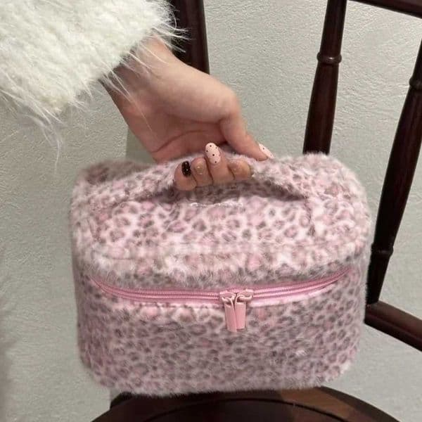 New Handheld Makeup Bag Leopard Portable Small Cosmetic Pouch Multi-functional Zipper Design Storage Case Women GirlsT250515