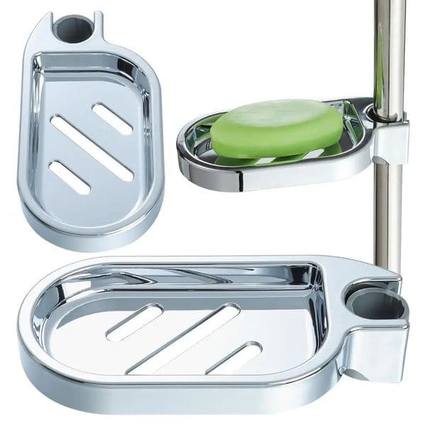 Adjustable Rail Slide Bathroom Bath Shower Soap Dishes Holder For 22 24 25 mm Home 260514