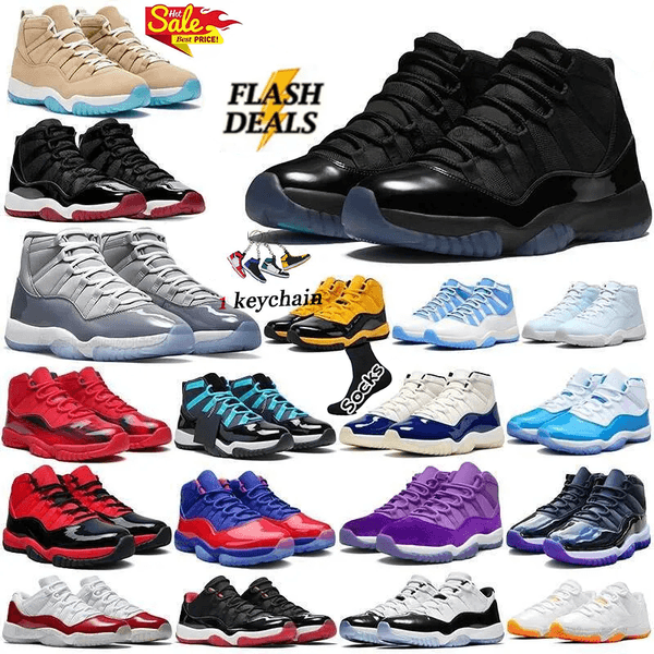 Basketball Shoes 11 11s Cherry UNC Grand Finale Gamma Deep Royal Blue Cherry Cool Grey Sports Sneakers Men Women Trainers Size 36-47