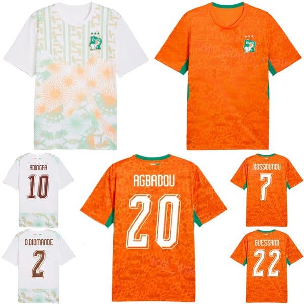 National World Cup 2026-2027 Soccer 3 Ghislain Konan Jersey Ivory Coast 2 Ousmane Diomande 24 Bazoumana Toure 7 Odilon Kossounou 1 Yahia Fofana Football Shirt Men