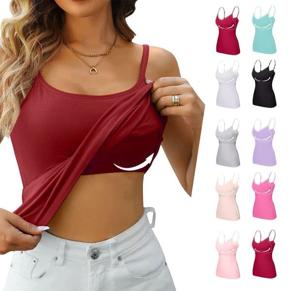 Womens Camisole With Bottom Chest Pad Sexy Oversized Underwear Summer outerwear Solid color versatile camisas 260515