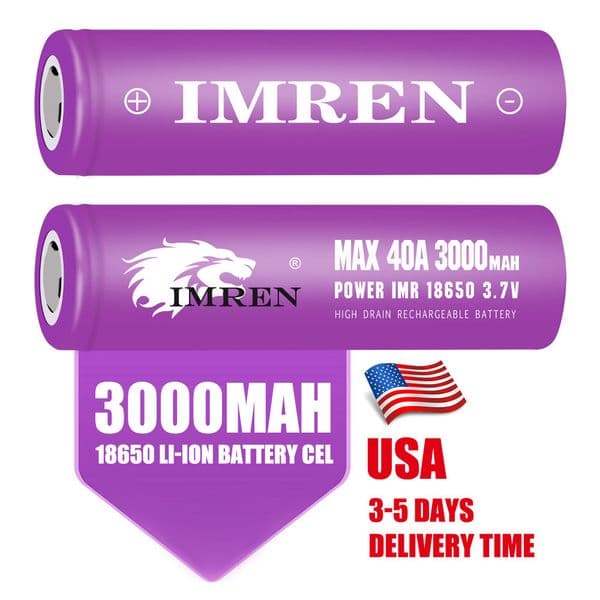 Durable IMREN 18650 Li-ion battery Long Lasting 3000mAh Energy Packaged at 3.7 Volts Suitable For Illumination Devices
