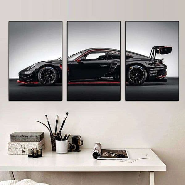 3Pcs Vintage Industrial Style Car Series Gt3rs Art Poster Canvas Painting Wall Prints Picture Living Room Home Decor 26L0515