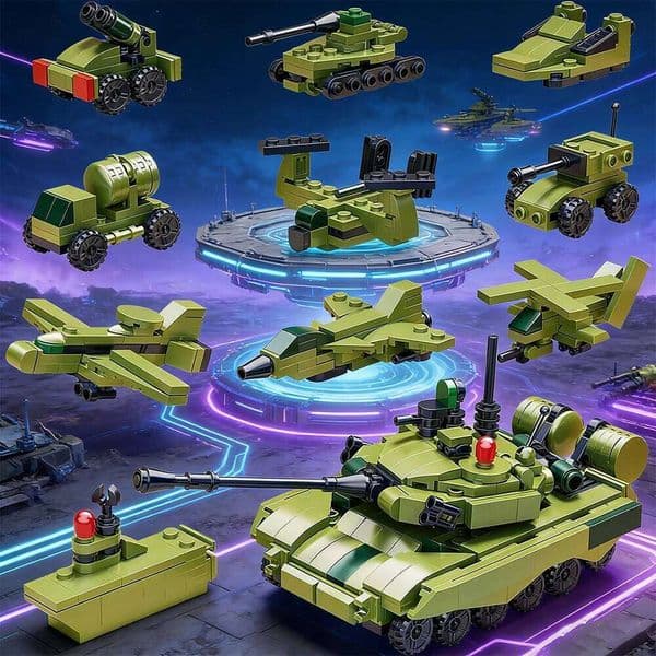 Military Tank 10-in-1 306PCS Building Bricks Set STEM Construction Toys Improve Hands-on Ability Perfect Gifts for Children