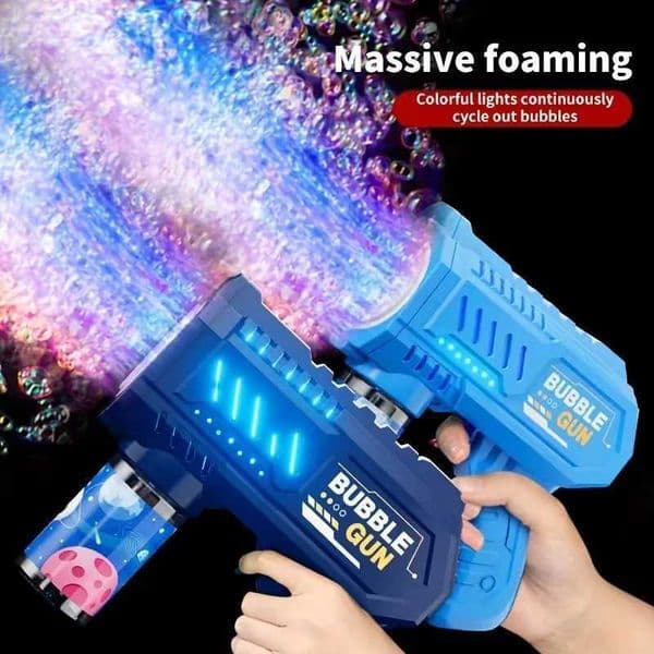 Fully Automatic Bubble Gun Rocket Bubbles Machine Automatic Blower with Bubble Liquid Toy for Kids Beach Outdoor Bubble GiftsL260515J9UF