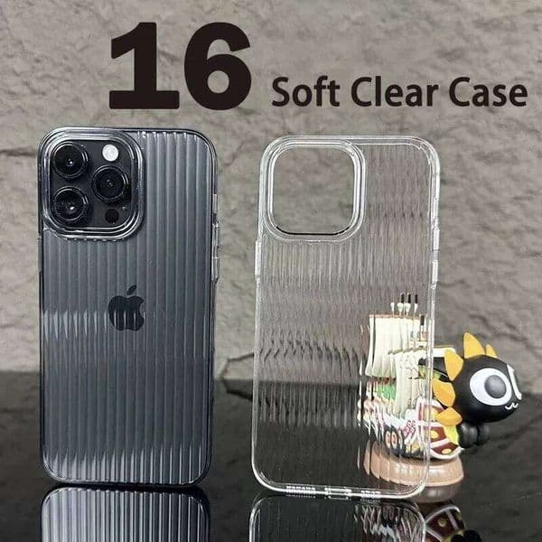 Soft Corrugated Phone Case For iPhone 11 12 13 14 15 16 Pro Max Shockproof Silicone Bumper Back Cover 26Y0515