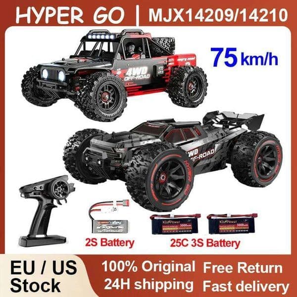 MJX 14209 14210 V3.0 1/14 Car 75km/h Brushless Hyper Go 2.4G Remote Control 4WD Off-road Racing RC Truck Electric Hobby Toy 26L0515