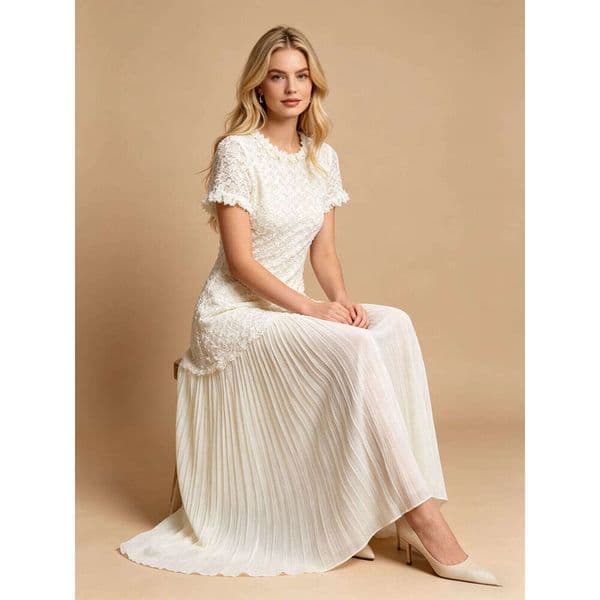 Designer's high-end women's summer new style French inspired lace patch dress 2026
