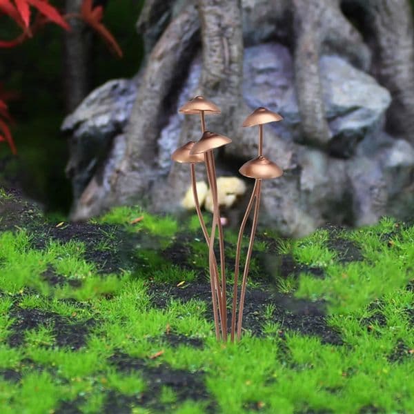 Outdoor Metal Mushroom Stake Statue Figure Garden Ornament Yard Sculpture for Holiday Cottage Decoration 260514