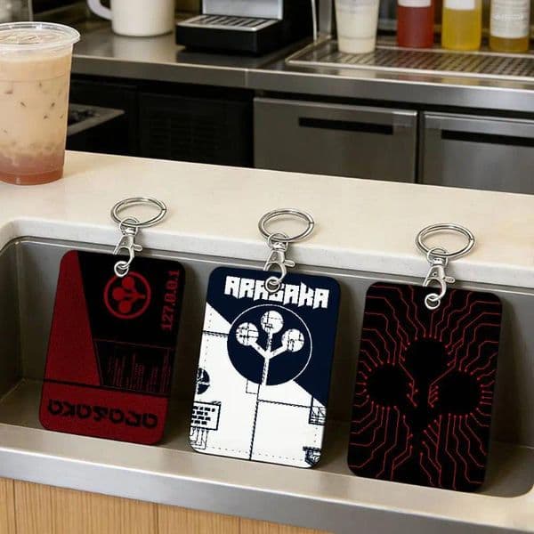 Card Holders Fashion A-Arasaka Corporation Holder Suitable For Bank Subway Bus Access Protective Case With Keychain