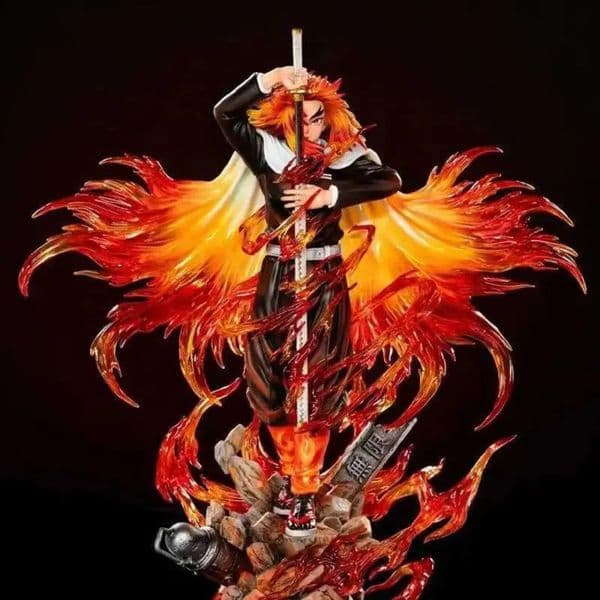 2026 New 30Cm Demon Slayer Figures Rengoku Kyoujurou Figure Anime Figurine Pvc Model Statue Collection Room Decoration Desk Toys Gift Designer 02