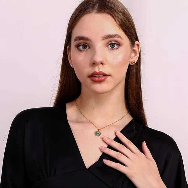 FTCY Ocean Glamour Stainless Steel Whale Pendant Necklace For Women Shiny Zircon Sea Charm Necklace Elegant Jewelry Gift C260515