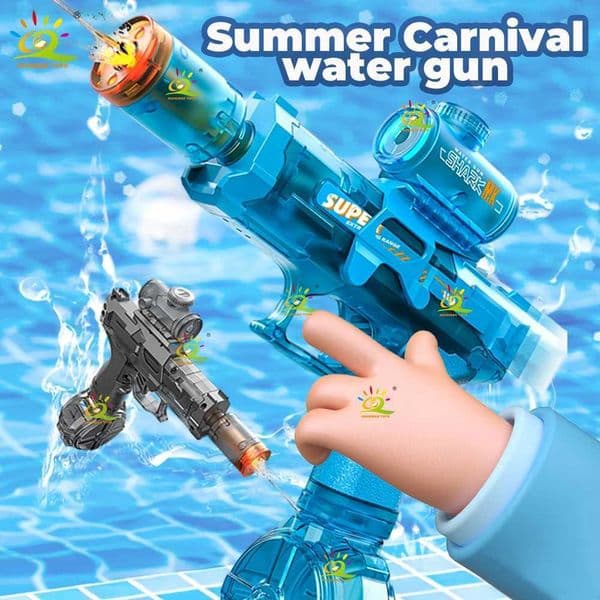 HUIQIBAO Flashlight-Equipped Electric Toy Water Gun Childrens Toy with Continuous Water Blast High-Pressure Powerful Long-RangeL2605158IL9