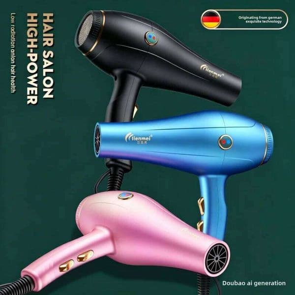 New high-power dryer with negative ions home use, strong airflow for hair drying W260515