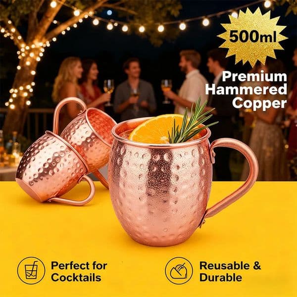 500ml 100 Copper Cups Pure Solid Moscow Mule PURE Copper Mugs-Shaped 18oz Cocktail Cups Beer Milk Mug Drinkware 260514