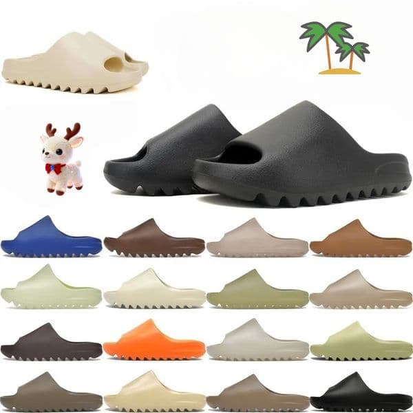 beach sandals jelly sandals sandles for women designer women sandal Designer slides for men slippers onyx Bone Flax Pure Ochre glow green Resin black Core womens 36-47