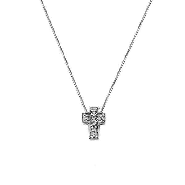 Cute Simple Small Rhinestone Cross Pendant Necklace Fashion Short Choker Geometric Jewelry For Women Party Gift Q260515
