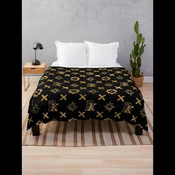 Luxury Designer Decor room Luxery Krbk Viton Black Throw Blanket Soft Cozy Home Textile For Living Room Decoration Home 4