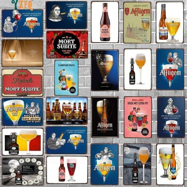 Beer Metal Tin Sign Paix Dieu Mort Subite Retro Poster Affligem For Wall Bar Pub Art Kitchen Coffee Home Decor 30X20CM DU-8499B J260515