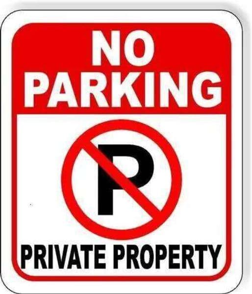 No Parking Symbol PRIVATE PROPERTY metal Aluminum Composite long last sign J260515