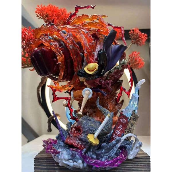 Hot Gk Anime Figure Luffy With Led Toys Gear 3 Figurine Red Roc Pvc Statue Collectible Model Decoration Birthday Gift 26L0515