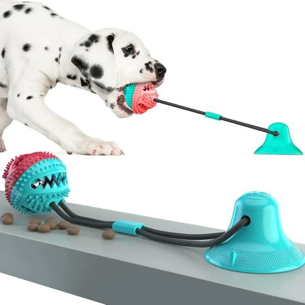 Dogs Food Toys Silicon Suction Cup Tug Interactive Dog Ball Toy For Pet Chew Bite Tooth Cleaning Toothbrush Feeding Pet Supplies 260515