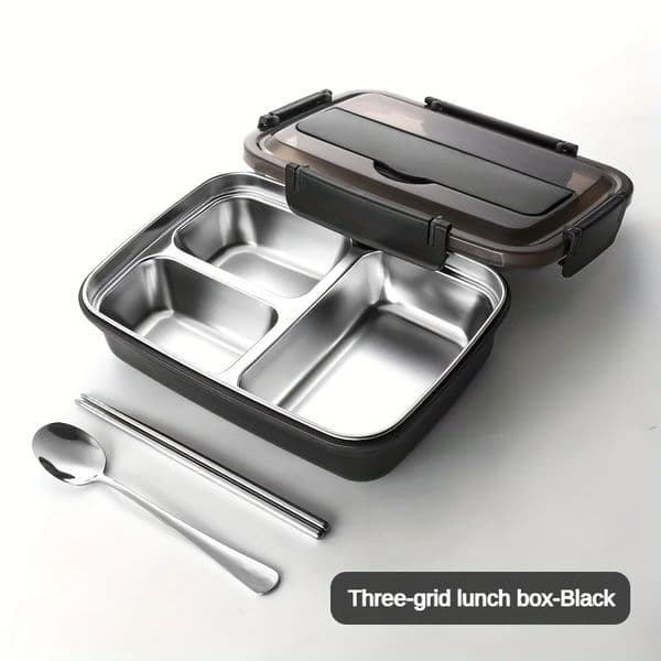 LeakProof Stainless Steel Lunch Box With 34 Compartments Durable EasyClean Bento Container For Students Office Workers 260512