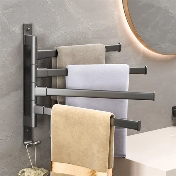 Luxury Designer Decor Bathroom Towel Rack Rotating Space Aluminum 2/3/4 241008 Decoration room For Home 18