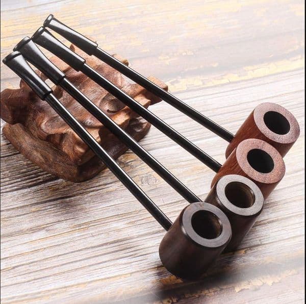 Smoking pipes Red sandalwood pipe, straight solid wood pipe, tobacco scoop, small wooden pipe, portable for men