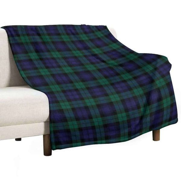 Blackwatch Tartan Modern Cute Blue and Green Plaid Throw Quilt Warm Luxury Brand Blanket Furry Blankets 26Y0515
