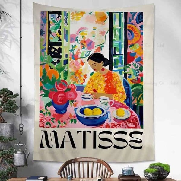 Abstract Flowers Matisse Tapestry Bohemian Tapestries Mandala Cheap Hippie Wall Hanging 26W0515