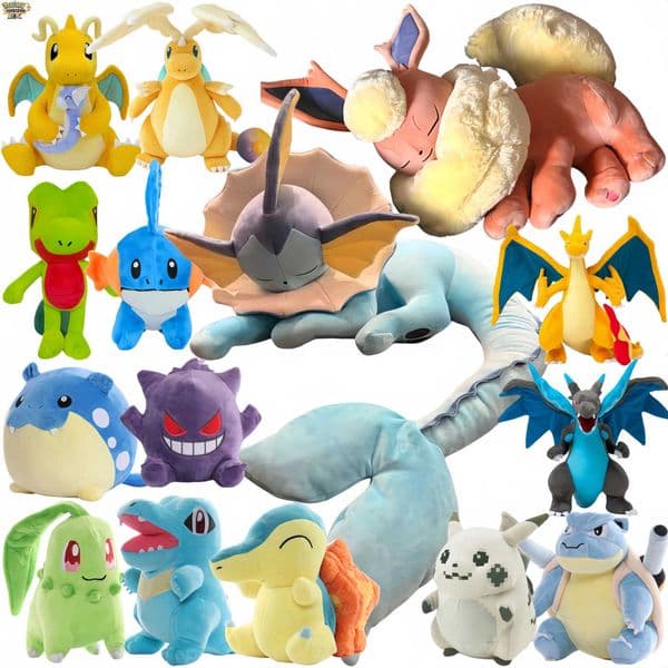 Pokemon sleep Vaporeon Flareon Plushies Plush Toys Pikachu Mega Dragonite Treecko Chikorita Blastoise Stuffed Claw Machine Doll L2605155L85