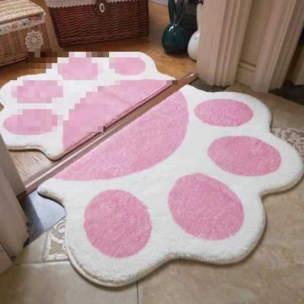 Cat paw pad soft and wear-resistant childrens room foot pad cartoon bathroom absorbent floor pad imitation cashmere Z260514