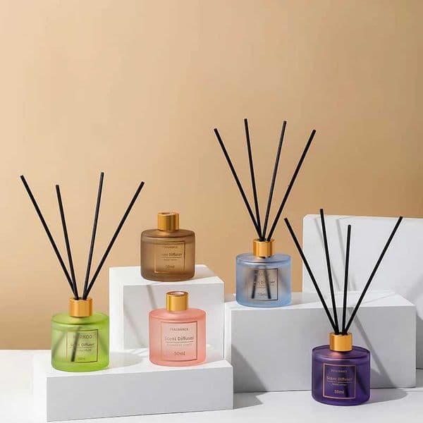 Hot S 1Pc 50ml Reed Diffuser Gift Set with Fiber Sticks - Cylindrical Bottle Aratherapy Essential Oil He DecorJ260515